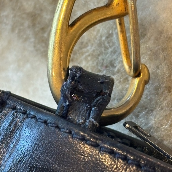 Celine Vntg. Navy and White Patterned Shoulder Bag - Picture 4 of 12